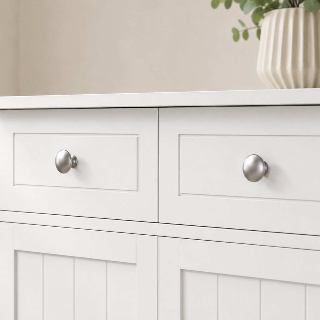 Freestanding Bathroom Storage Cabinet with 2 Drawers & Cupboard – MDF, White, 60×30×75cm