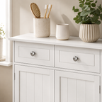 Freestanding Bathroom Storage Cabinet with 2 Drawers & Cupboard – MDF, White, 60×30×75cm