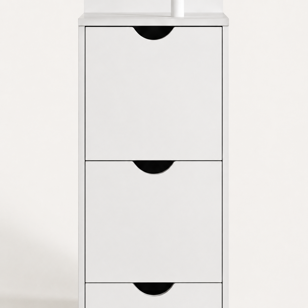 Bathroom Storage Cabinet – Tall Slim Cupboard, 2-Tier Shelf, Drawers, White