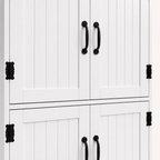 Tall Storage Cabinet with 4 Doors & Adjustable Shelves – MDF, White, 60×30×123cm