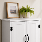 Tall Storage Cabinet with 4 Doors & Adjustable Shelves – MDF, White, 60×30×123cm