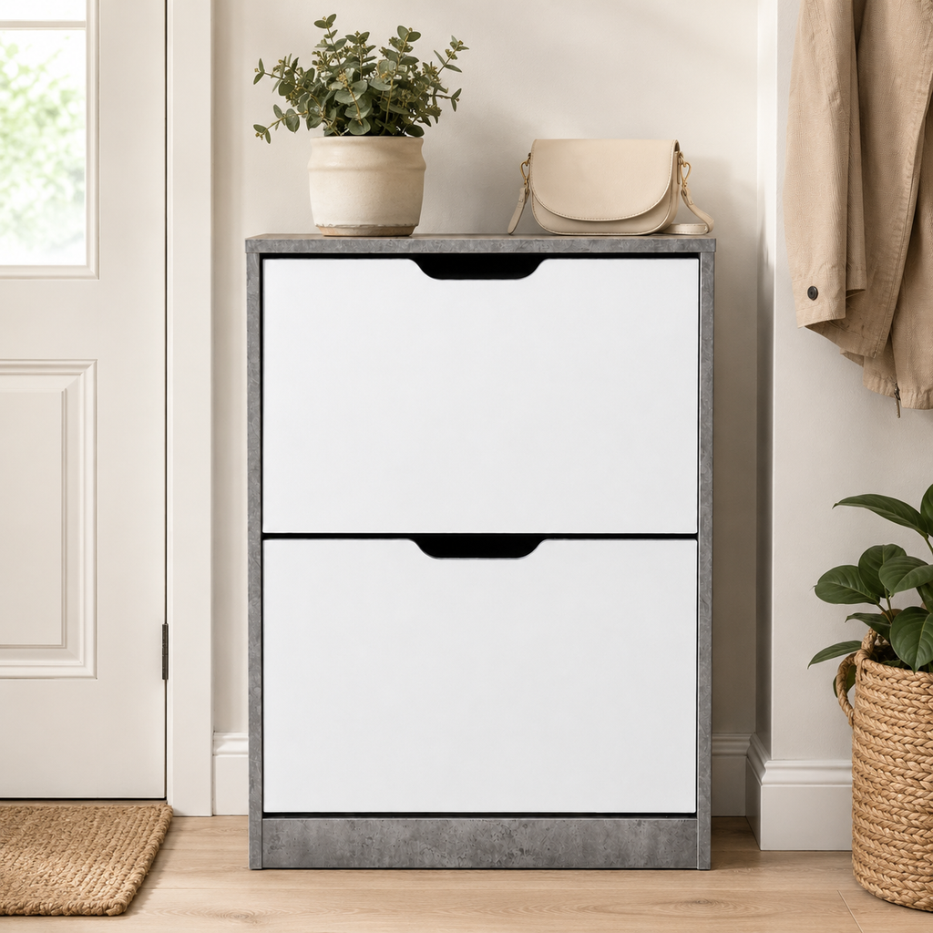 Shoe Cabinet – 2 Drawers, Adjustable Shelves, Up to 8 Pairs, Modern