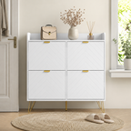 Shoe Cabinet – Slim, 4 Flip Drawers, Adjustable Shelves, 16 Pairs
