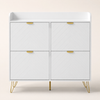 Shoe Cabinet – Slim, 4 Flip Drawers, Adjustable Shelves, 16 Pairs