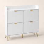 Shoe Cabinet – Slim, 4 Flip Drawers, Adjustable Shelves, 16 Pairs
