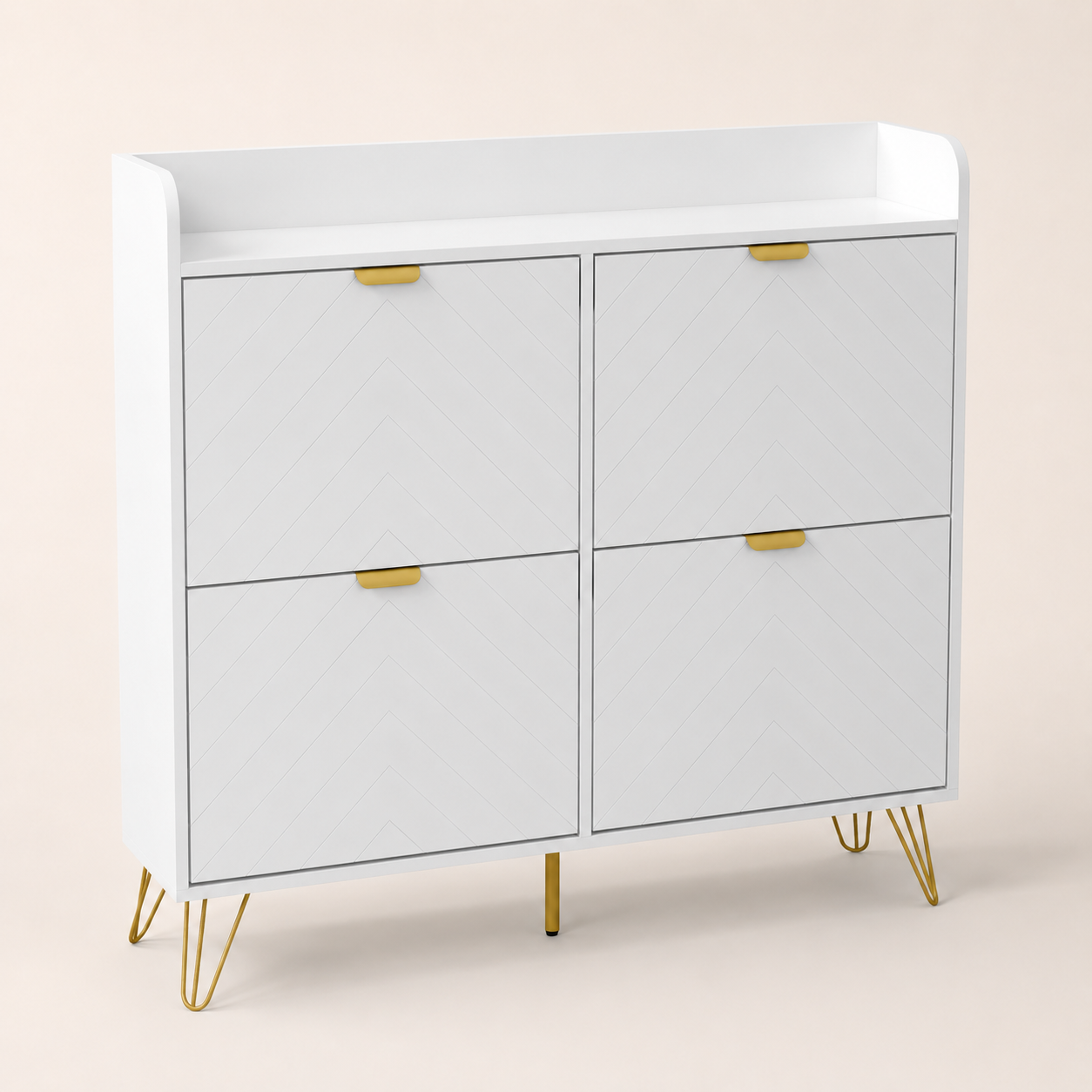 Shoe Cabinet – Slim, 4 Flip Drawers, Adjustable Shelves, 16 Pairs