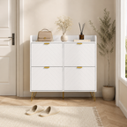 Shoe Cabinet – Slim, 4 Flip Drawers, Adjustable Shelves, 16 Pairs