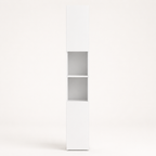 Bathroom Cabinet – Kleankin, High-Gloss Freestanding Tower, Cupboards & Open Shelves, White, 30×30×181.5cm