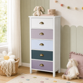 Slim Chest of Drawers 5-Drawer Tonal – MDF, Blue, 45 × 30 × 95 cm