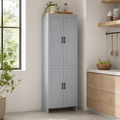 Kitchen Pantry Cupboard 4-Door Tall – Particle Board, Grey, 60 × 30 × 170.5 cm