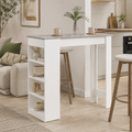 Bar Table with 4-Tier Storage Shelf – Particle Board, Grey, 115 × 50 × 102.7 cm