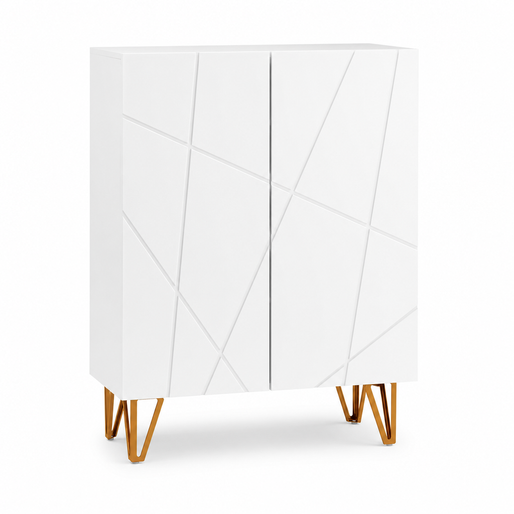 Shoe Cabinet Soft-Close 15–20 Pairs – Particle Board, High-Gloss White, 72 × 31.5 × 95 cm