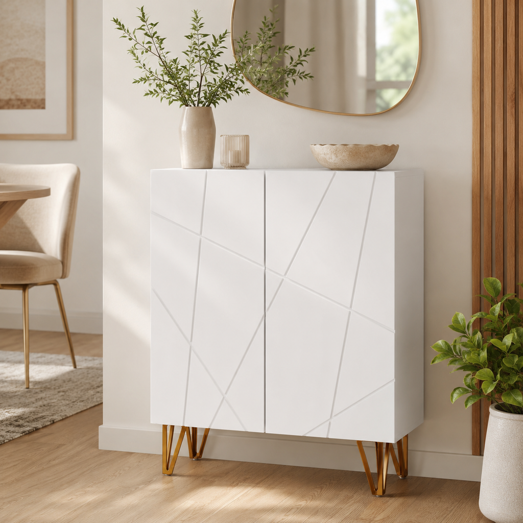 Shoe Cabinet Soft-Close 15–20 Pairs – Particle Board, High-Gloss White, 72 × 31.5 × 95 cm