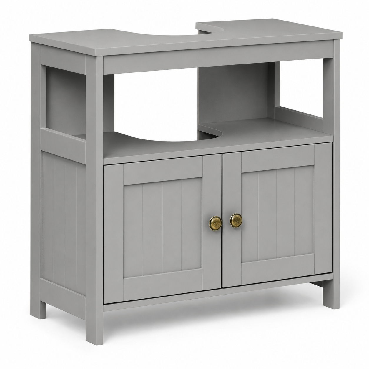 Under-Sink Cabinet Double Doors – MDF, Light Grey, 60 × 30 × 60 cm