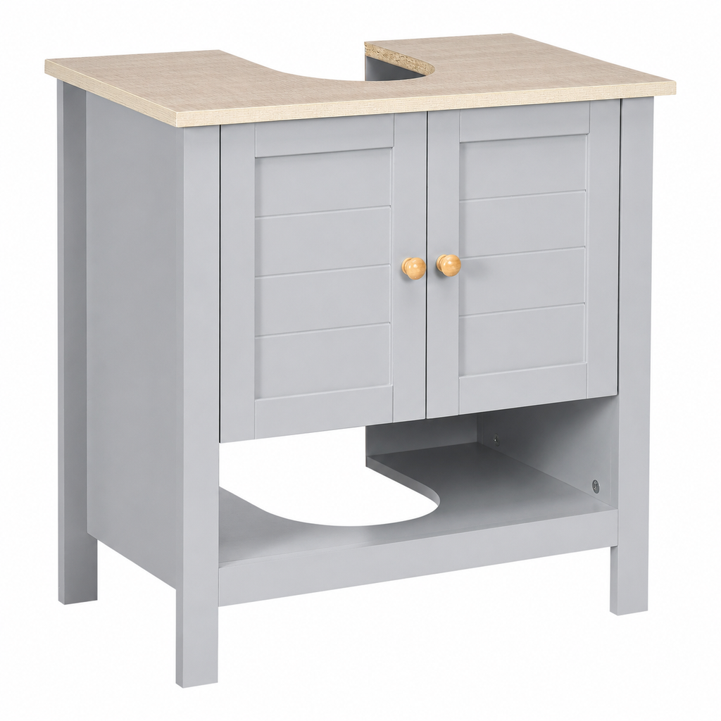 Under-Sink Cabinet Pedestal – MDF, Grey, 60 × 30 × 60 cm