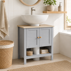 Under-Sink Cabinet Pedestal – MDF, Grey, 60 × 30 × 60 cm