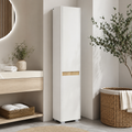 Bathroom Tallboy Cabinet 5-Tier – Particle Board, White, 30 × 33 × 165 cm