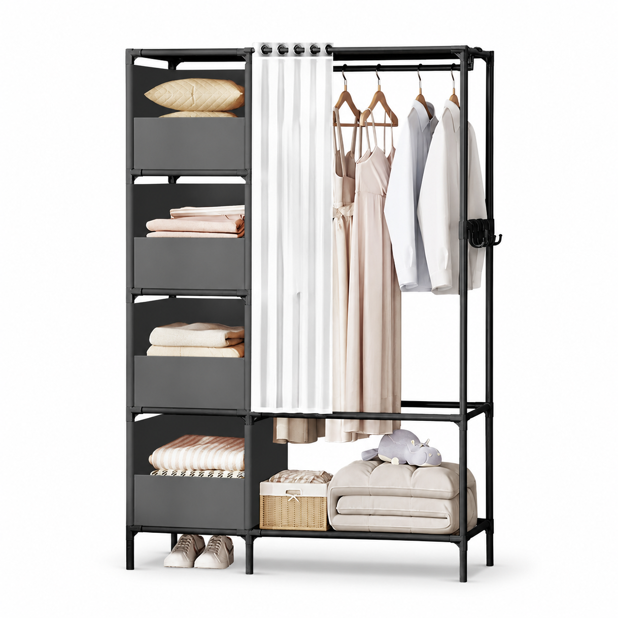 Clothes Rail – Heavy Duty Metal, Freestanding Garment Hanging Stand, Display Rack