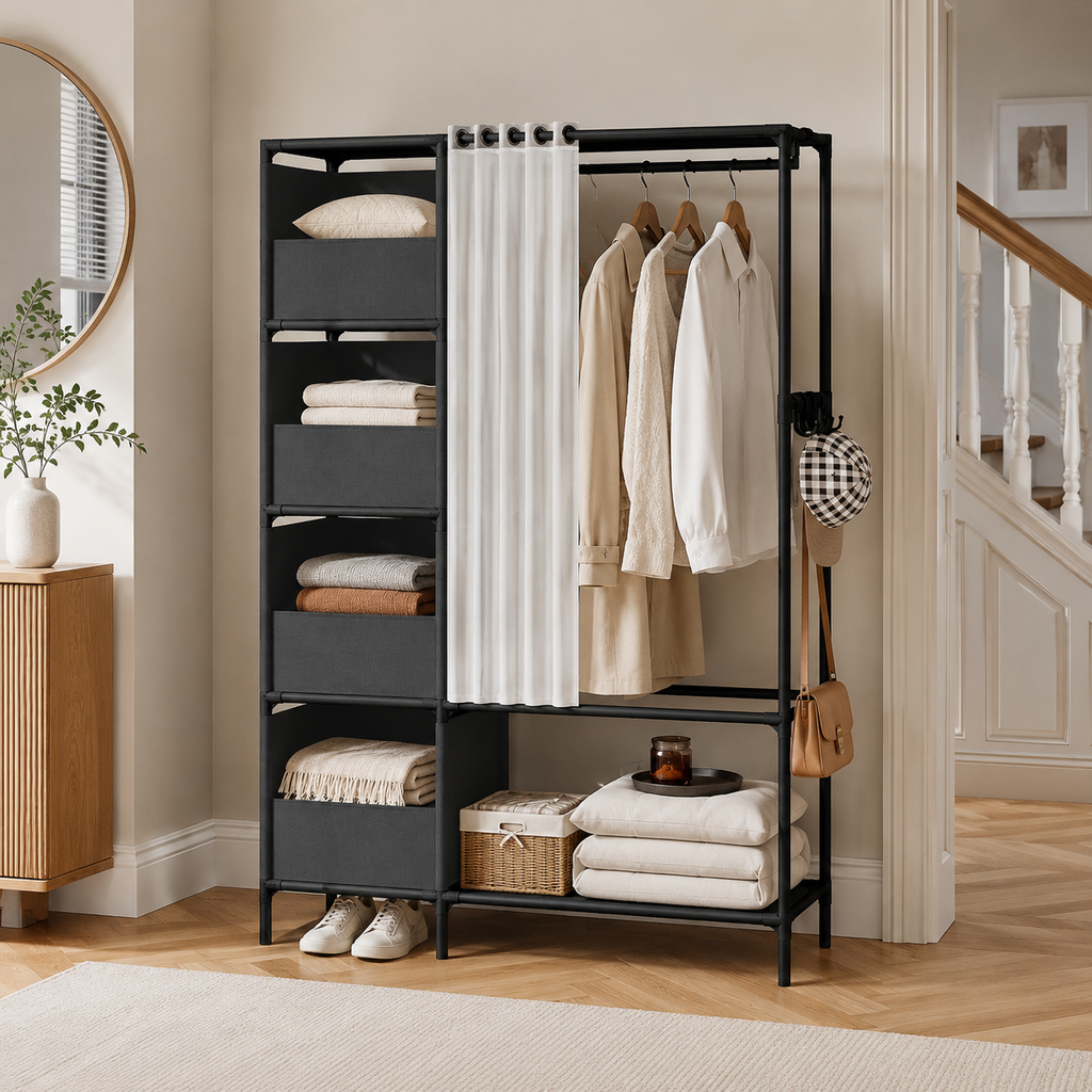 Clothes Rail – Heavy Duty Metal, Freestanding Garment Hanging Stand, Display Rack