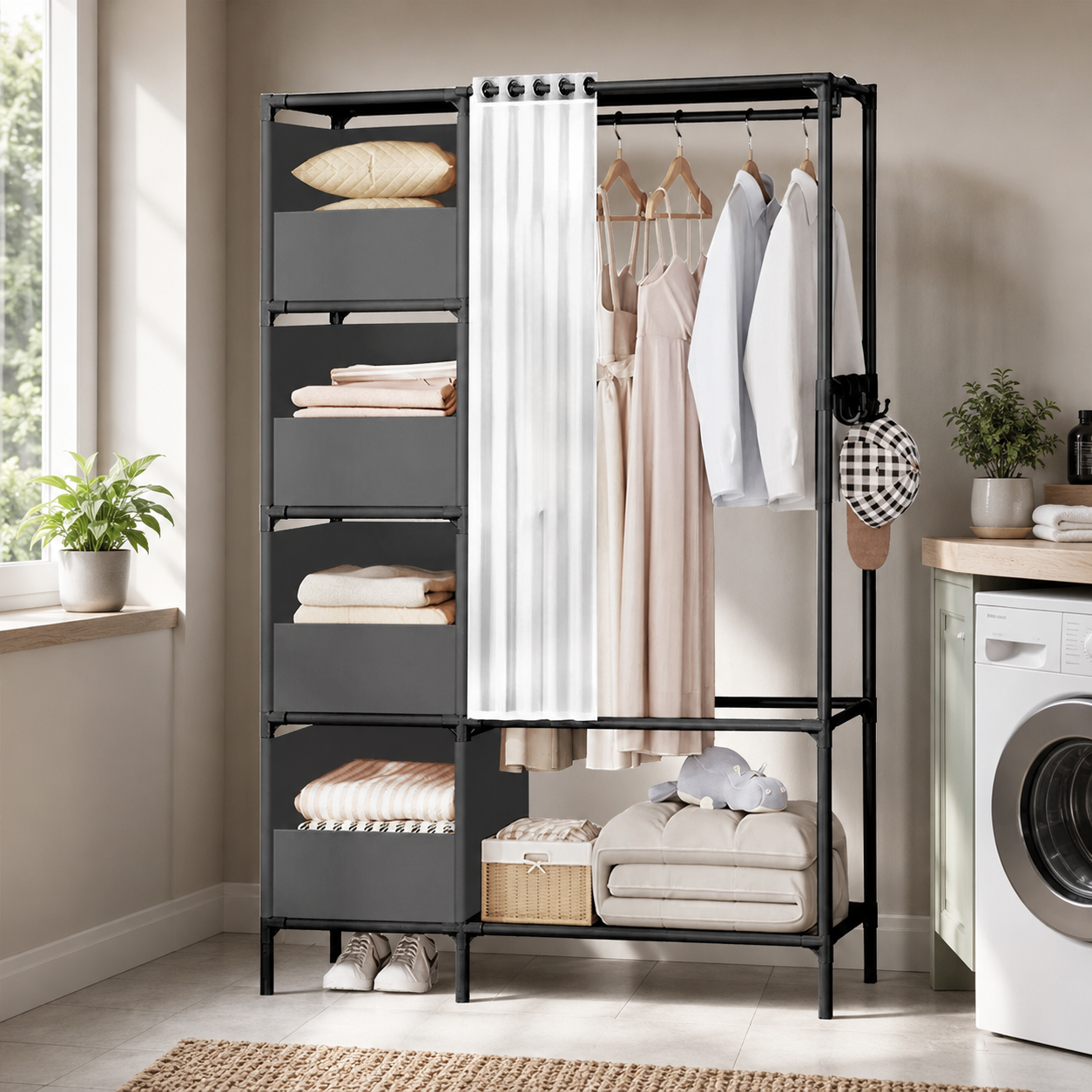 Clothes Rail – Heavy Duty Metal, Freestanding Garment Hanging Stand, Display Rack