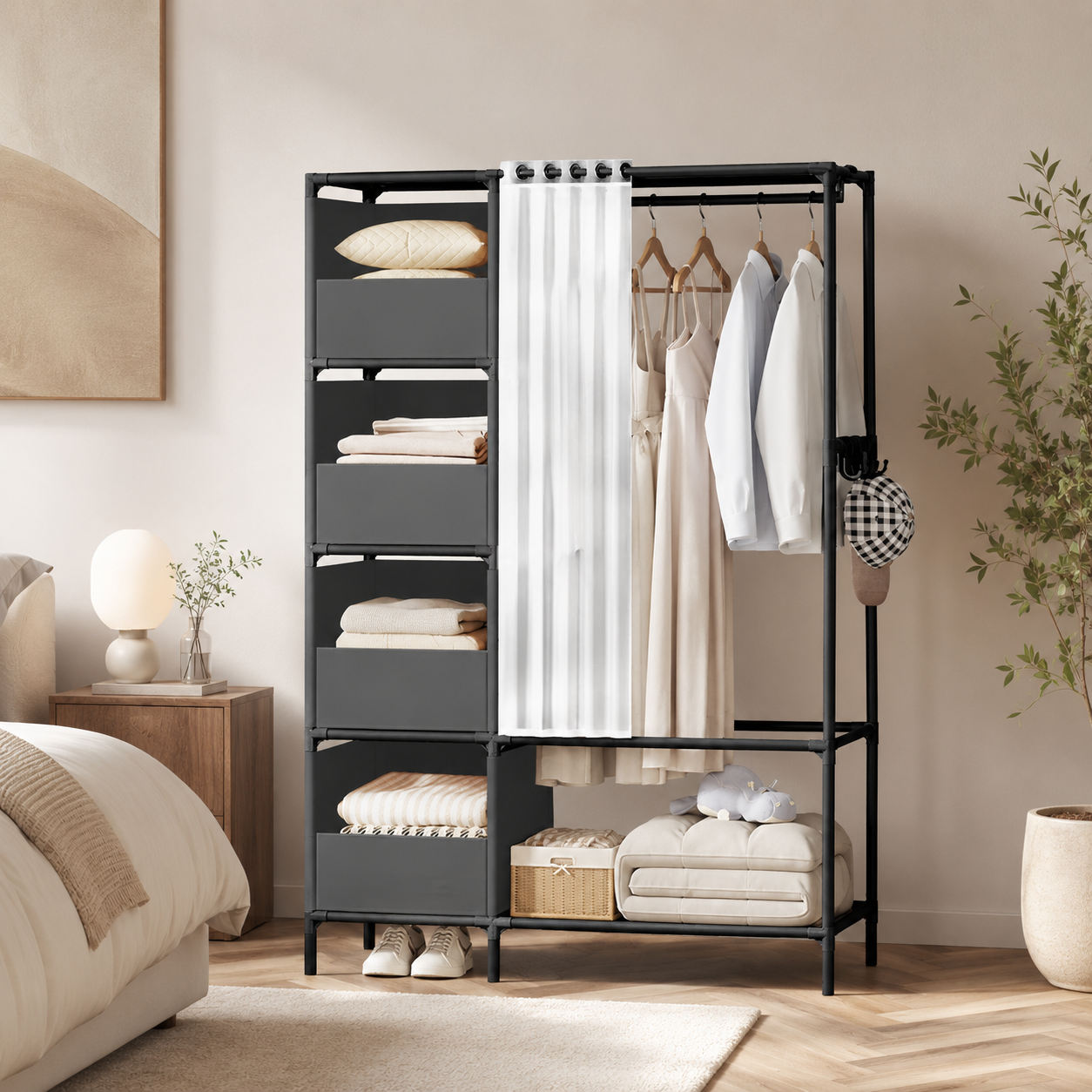 Clothes Rail – Heavy Duty Metal, Freestanding Garment Hanging Stand, Display Rack