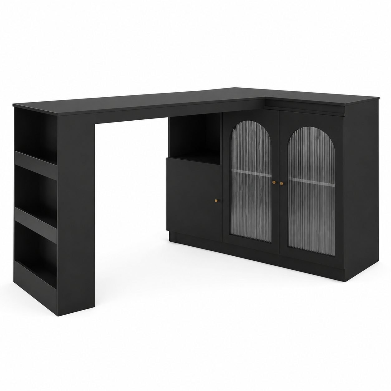 Rotating Bar Cabinet – 360°, Glass Door, Dining & Bar Storage, 120×40×97cm, Black