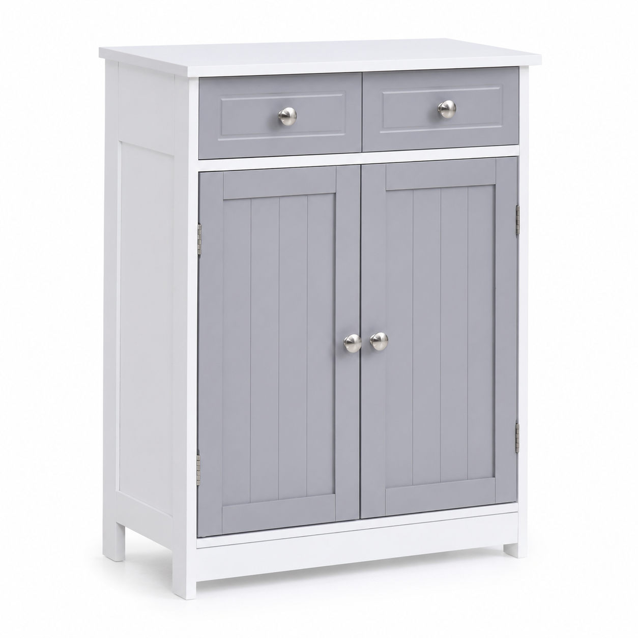 Bathroom Storage Cabinet – Kleankin, 2 Drawers & Cupboard, Grey, 75×60cm