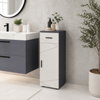 Bathroom Cabinet – Kleankin, Slim, Drawer & Cupboard, Soft-Close, Grey