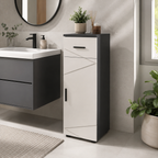 Bathroom Cabinet – Kleankin, Slim, Drawer & Cupboard, Soft-Close, Grey