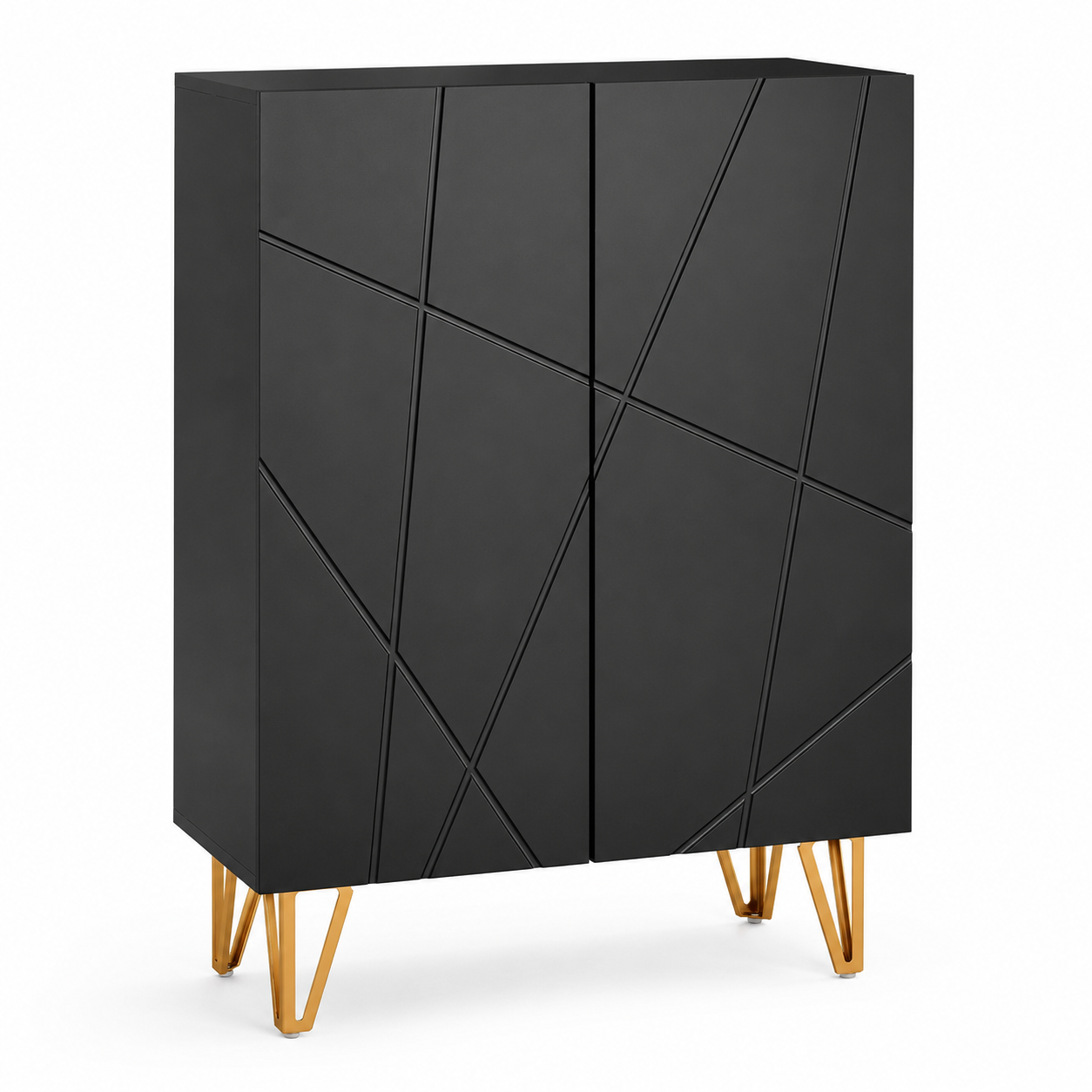 Shoe Cabinet – Narrow, Soft-Close Doors, 15–20 Pairs, Adjustable Shelves, Black