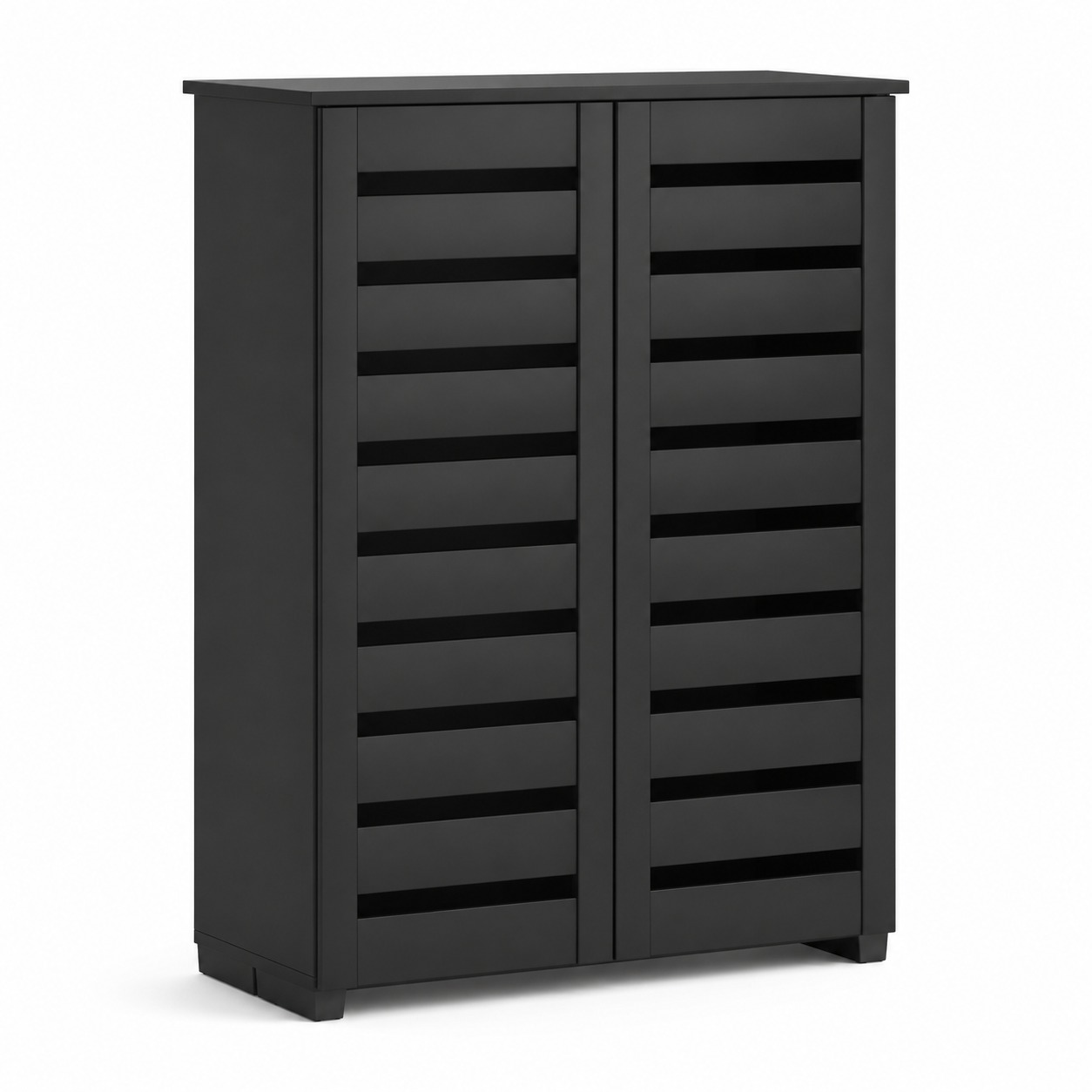 Shoe Cabinet – Slim, 5-Tier, Slatted Ventilated Doors, 15 Pairs