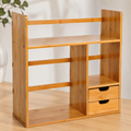 Desk Organiser – Bamboo, 2-Tier with Drawers, 2-Way Use