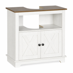 Under-Sink Cabinet – Kleankin, Double Doors & Shelves, White, 60×30×60cm