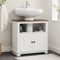 Under-Sink Cabinet – Kleankin, Double Doors & Shelves, White, 60×30×60cm