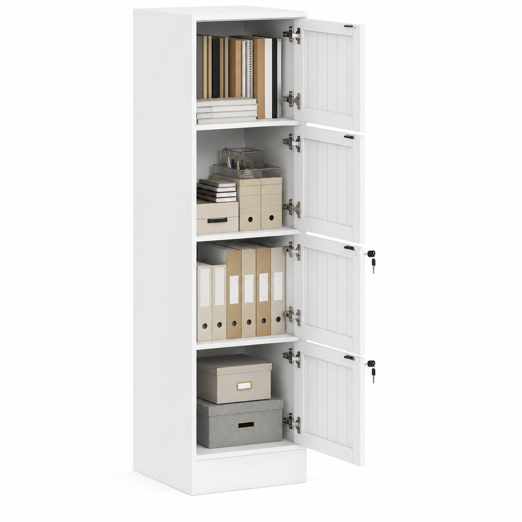 Filing Cabinet – 4-Drawer, Lockable, A4 & Letter Size, White