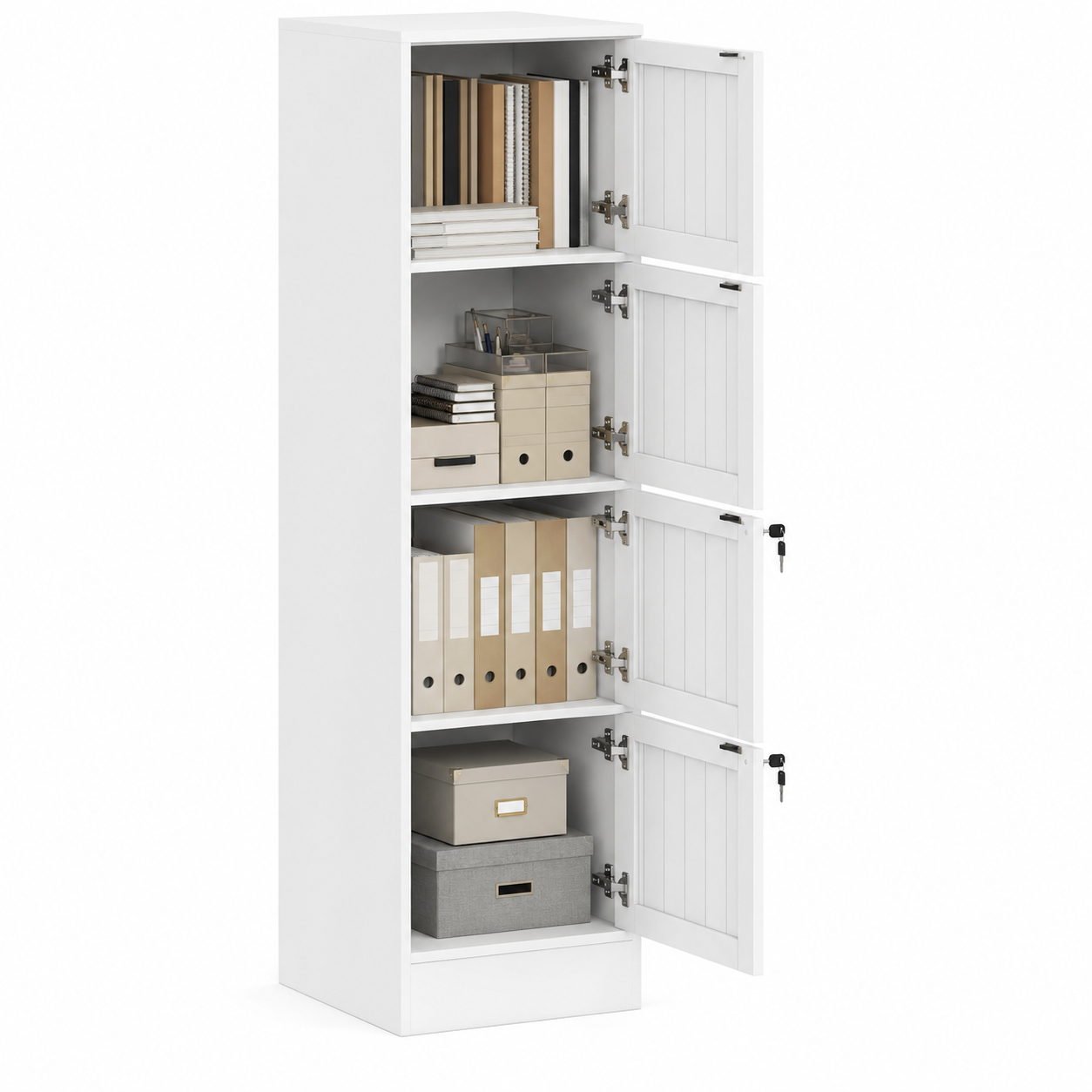 Filing Cabinet – 4-Drawer, Lockable, A4 & Letter Size, White