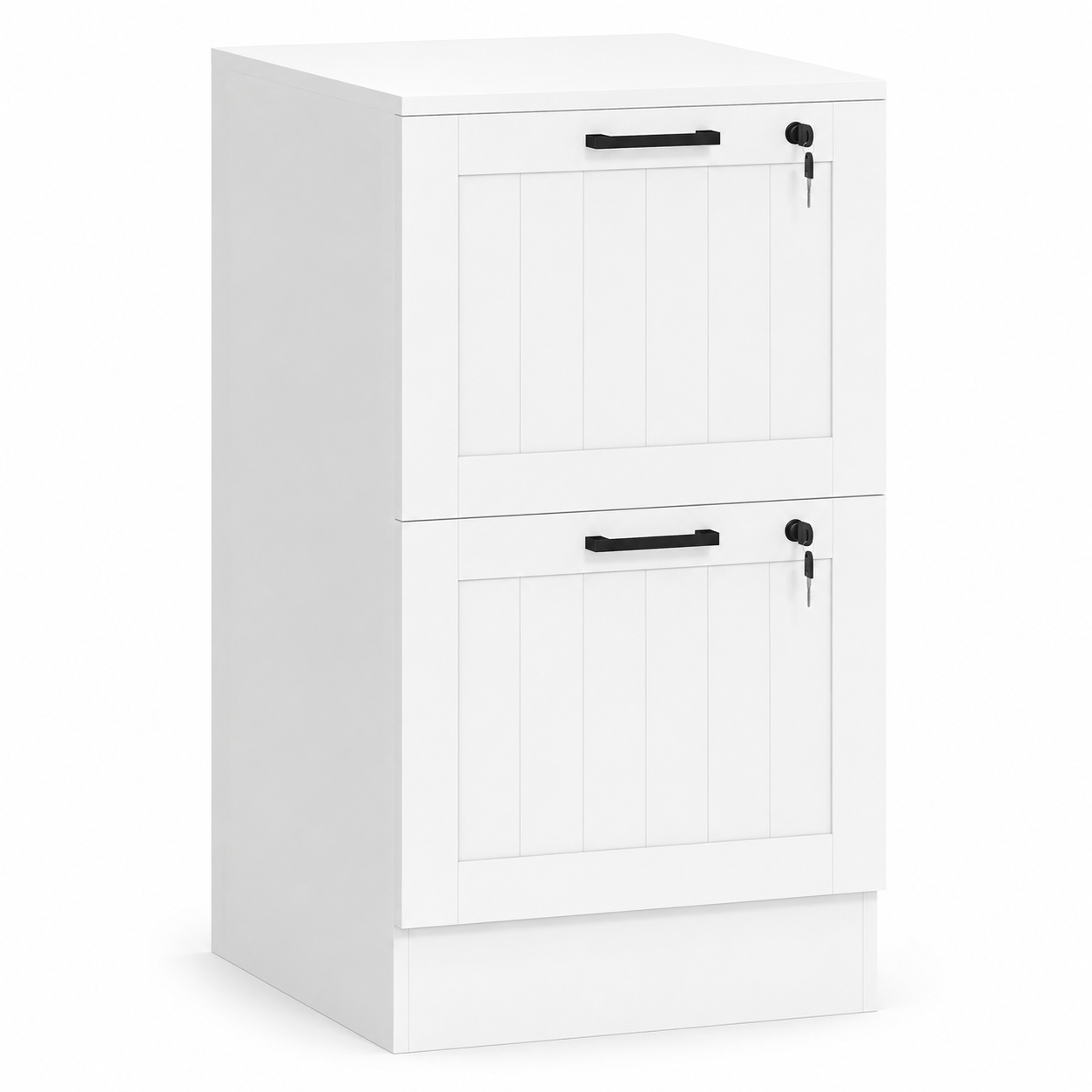 Filing Cabinet – 2-Drawer, Lockable, A4 & Letter Size, White