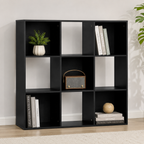 9-Cube Storage Unit (3×3) – Particle Board, Black, 91.5×29.5×91.5cm