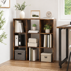 9-Cube Storage Unit (3×3) – Particle Board, Rustic Brown, 91.5×29.5×91.5cm
