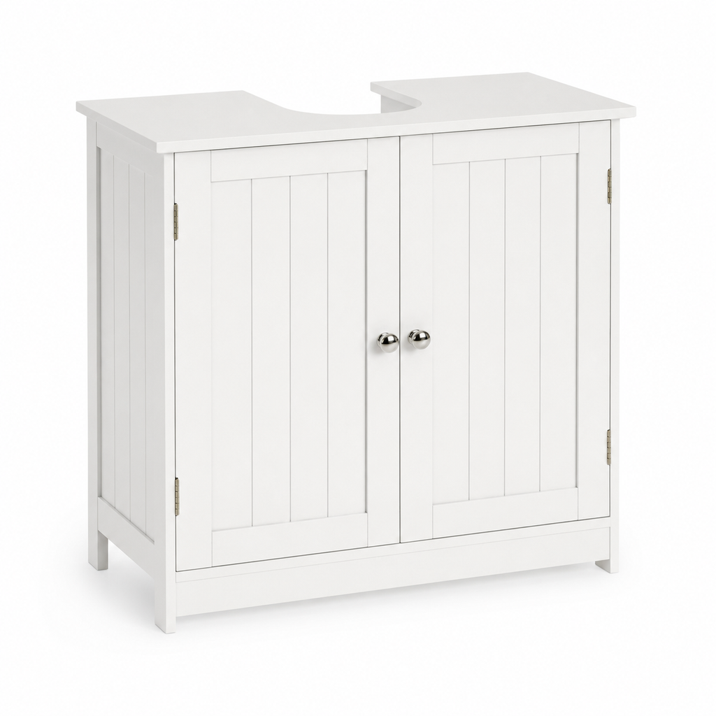 Bathroom Cabinet – Under-Sink, 2-Tier, Vanity Unit, White