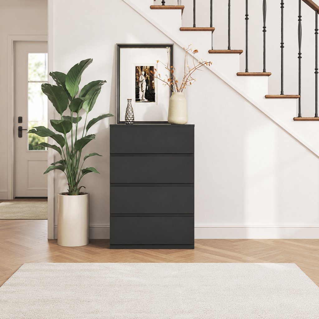 Chest Of Drawers, 4-Drawer Storage Cabinets, Modern Dresser, Storage Drawer Unit For Bedroom