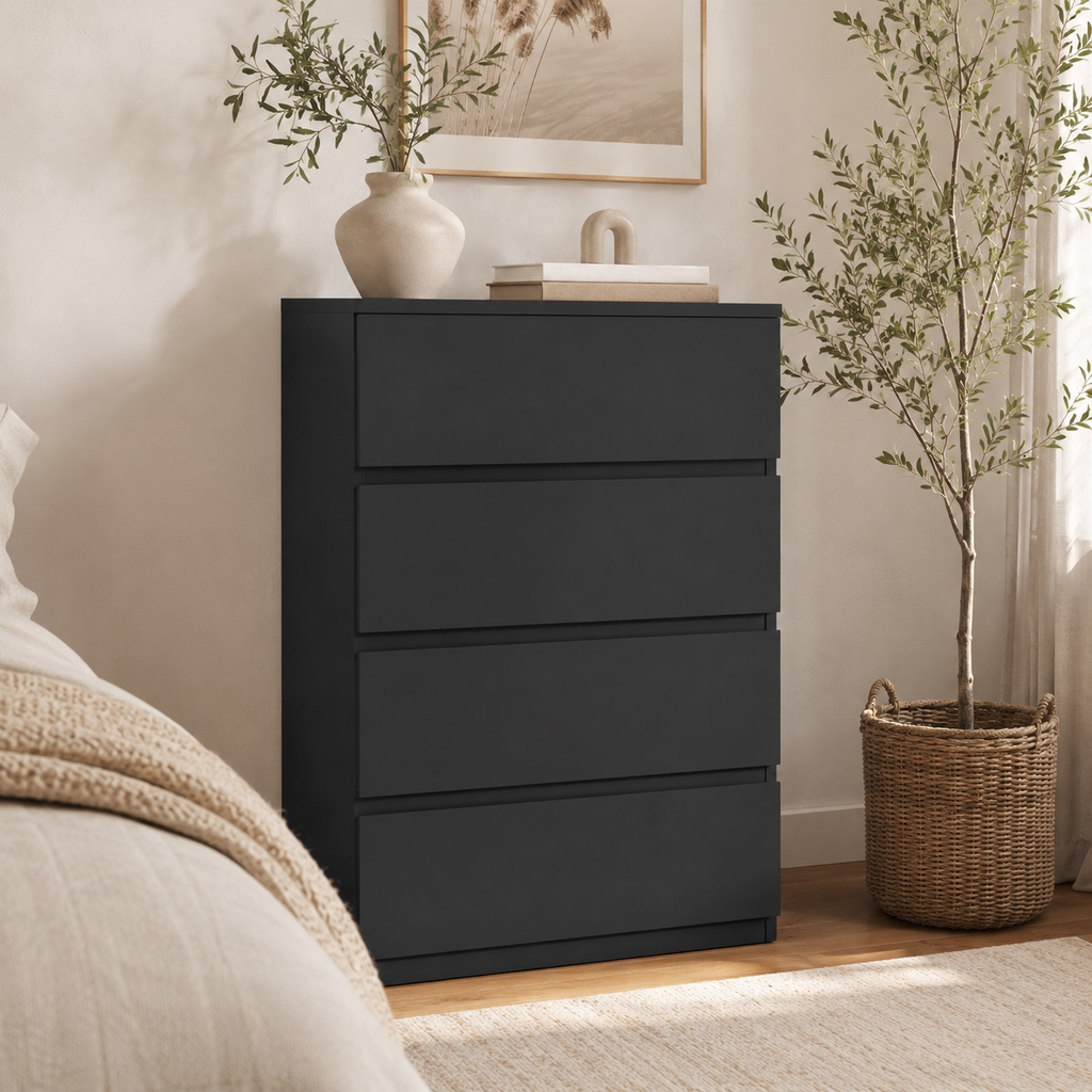 Chest Of Drawers, 4-Drawer Storage Cabinets, Modern Dresser, Storage Drawer Unit For Bedroom