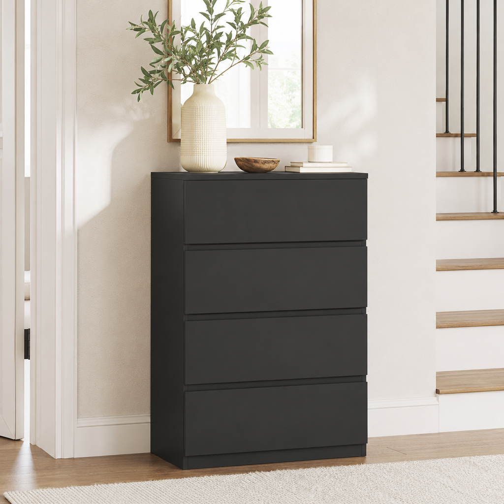 Chest Of Drawers, 4-Drawer Storage Cabinets, Modern Dresser, Storage Drawer Unit For Bedroom