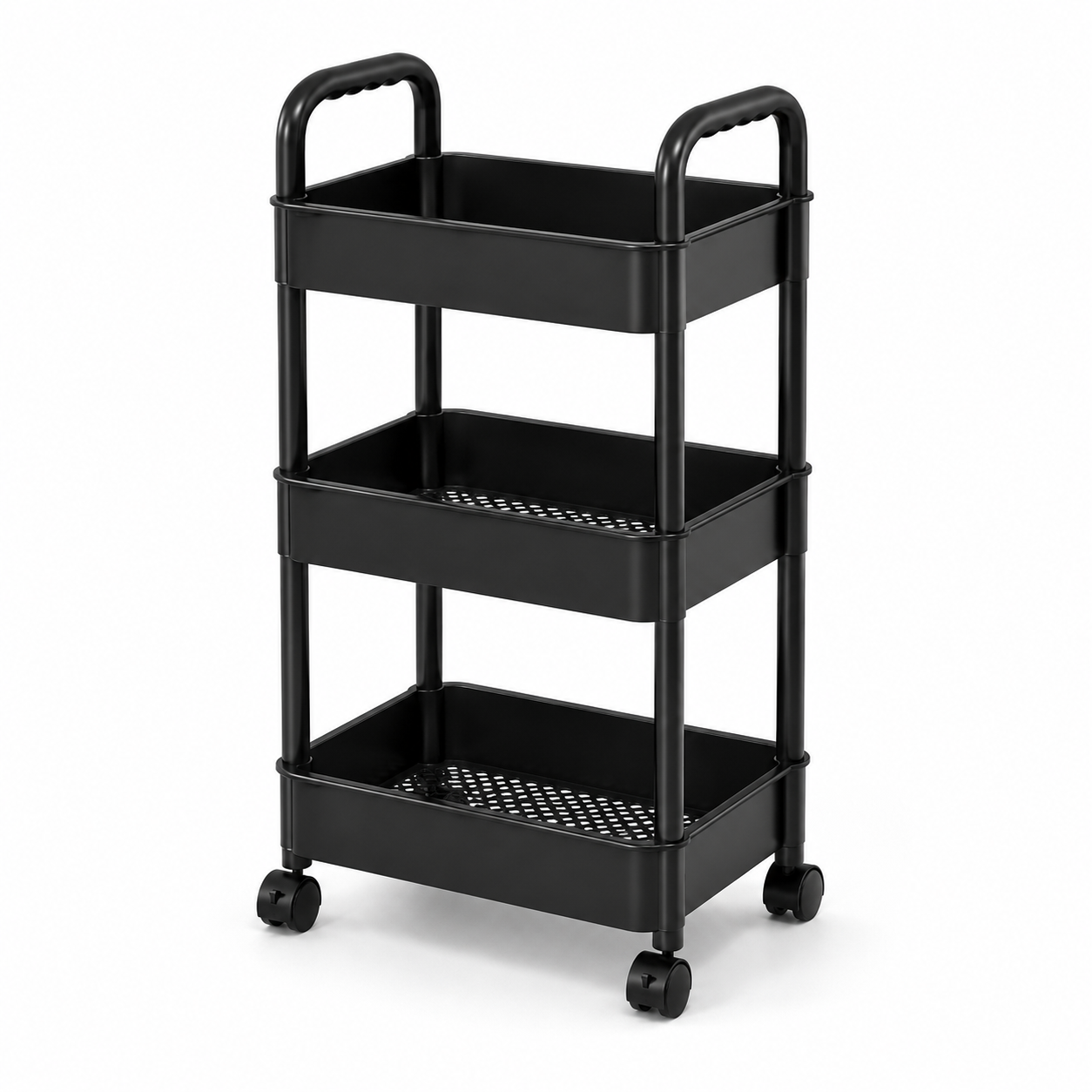 3 Tier Storage Trolley Cart On Wheels Kitchen Bathroom Laundry Rolling Rack