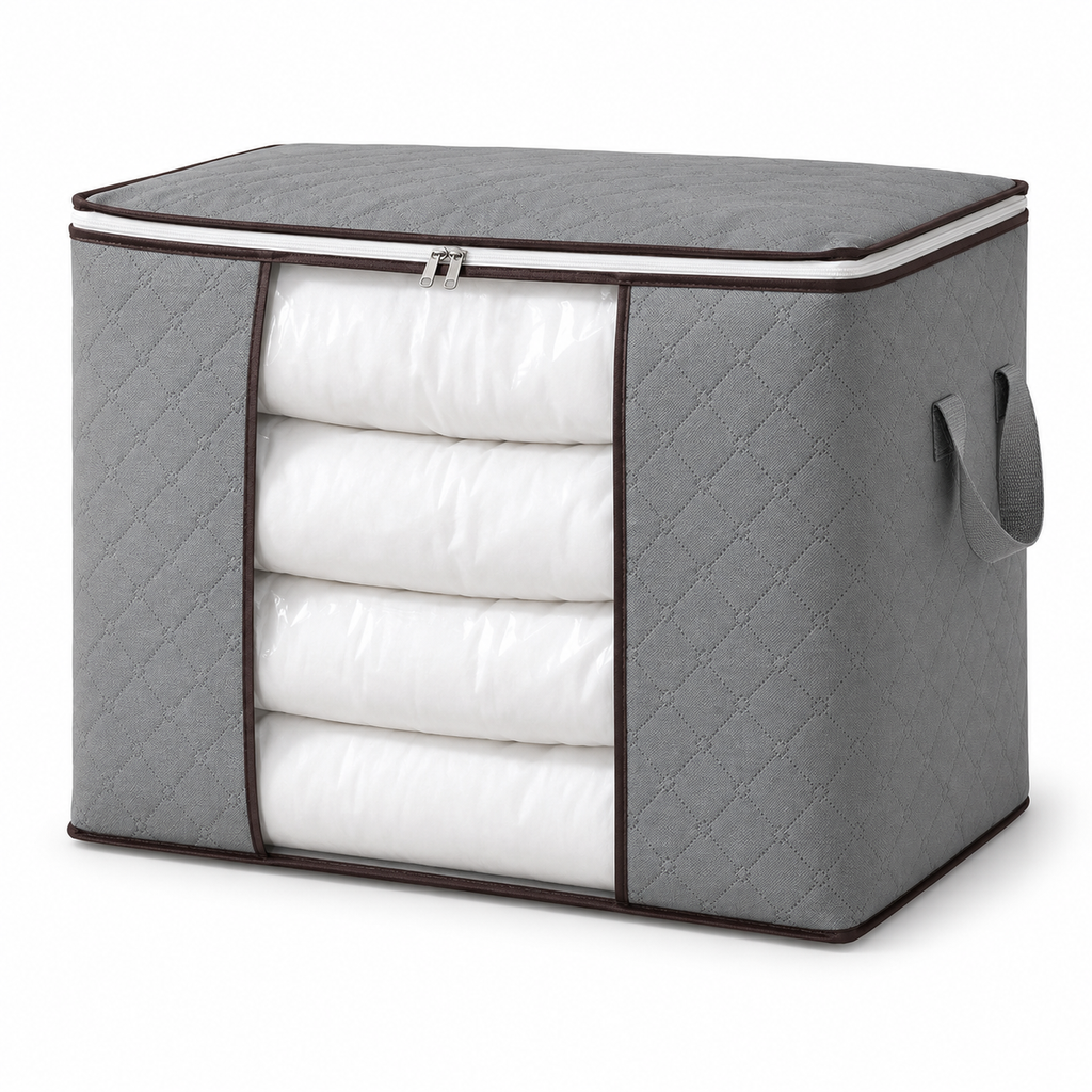 6 Pack 90L Storage Bags Zipped For Clothes, Bedding, Toys, Packing Moving Boxes UK