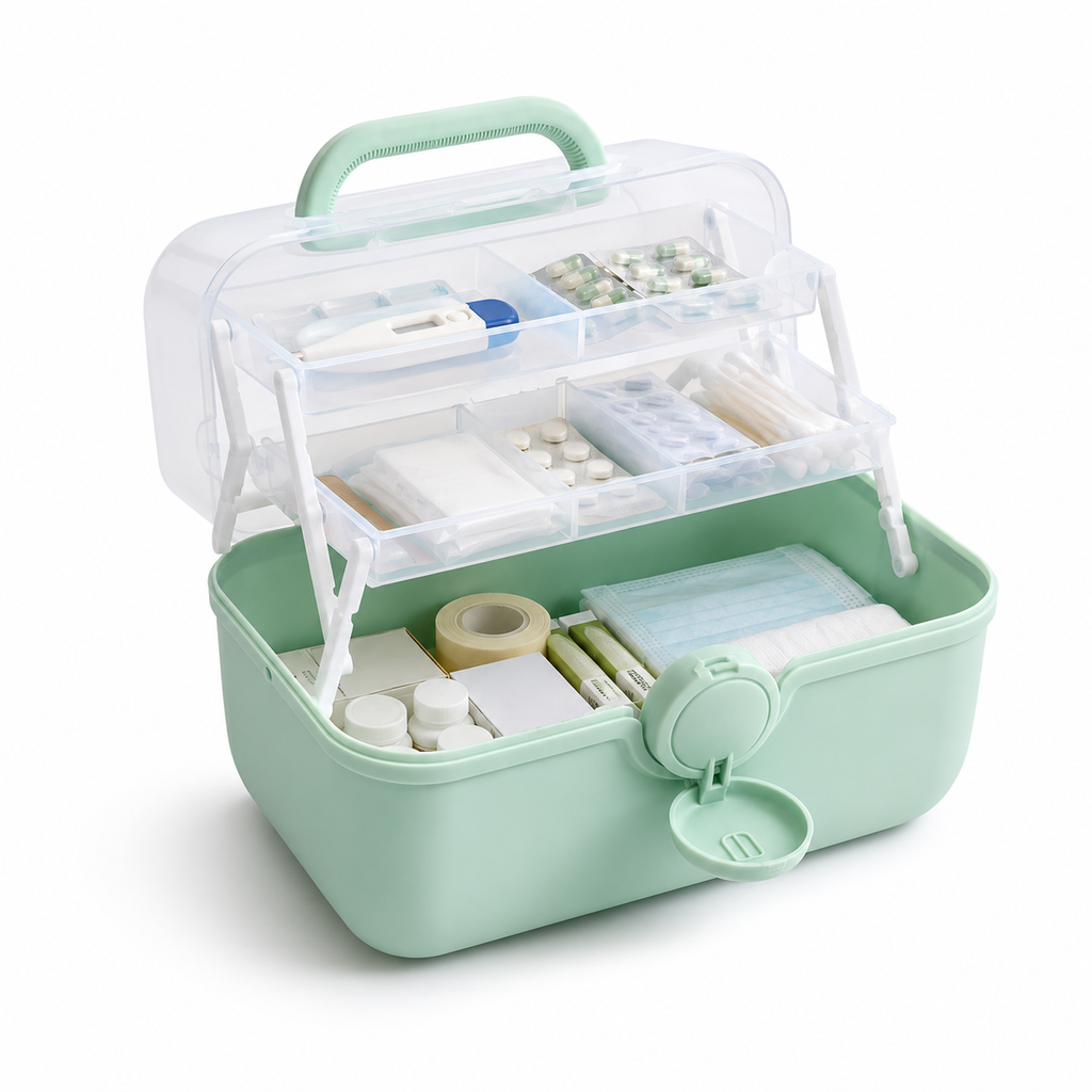 Medicine Organizer Box Large Capacity Portable First Aid Kit Medicine Storage.