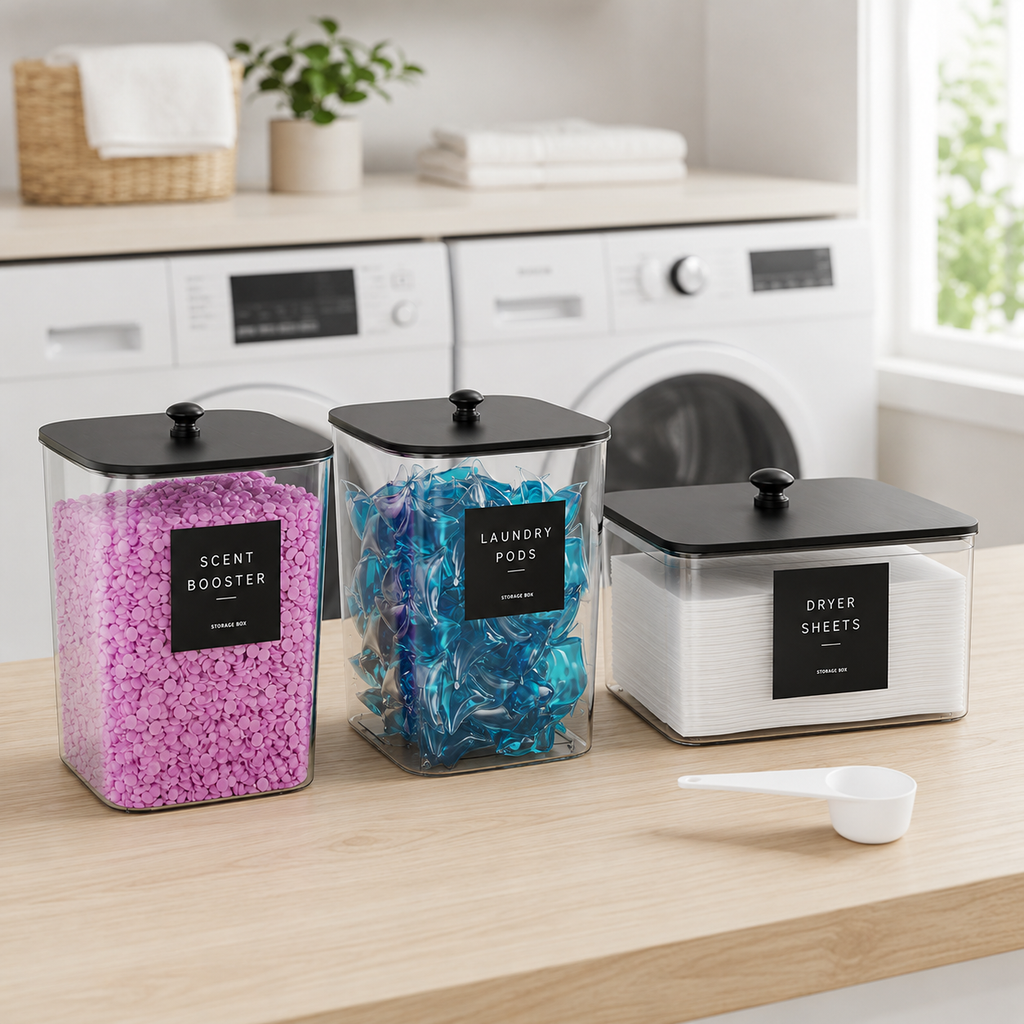 Airtight Laundry Detergent Powder Storage Box Clear Washing Powder Container