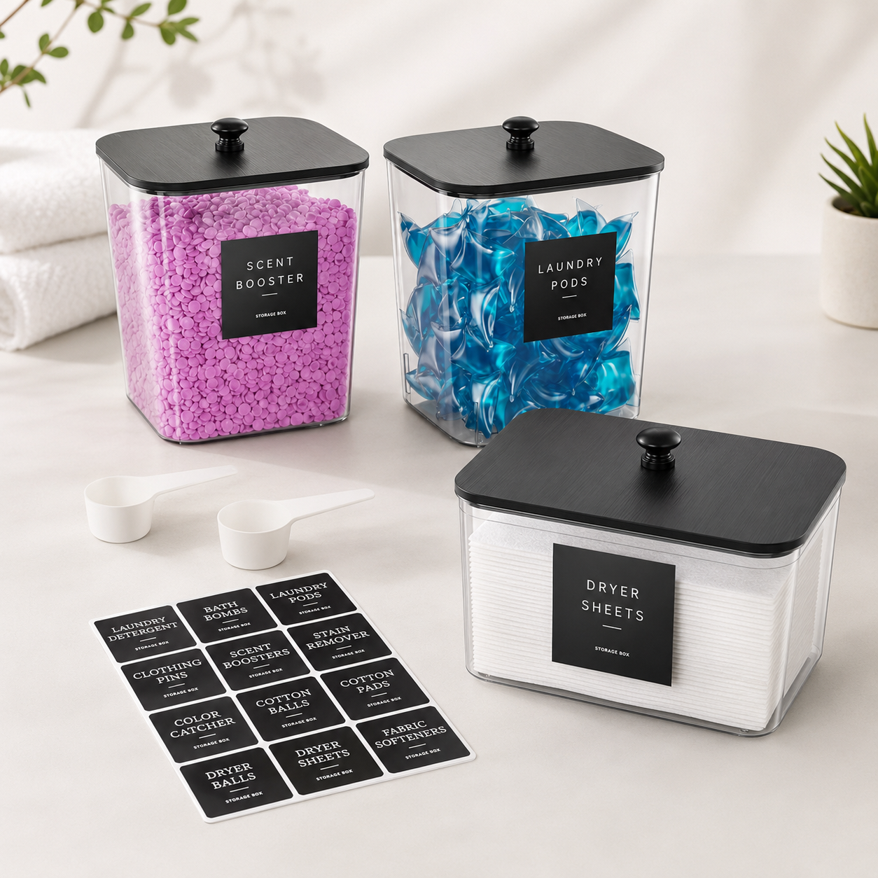 Airtight Laundry Detergent Powder Storage Box Clear Washing Powder Container