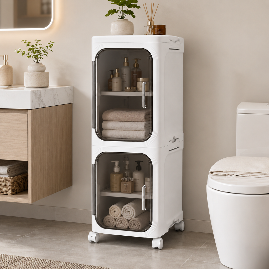 3 Tiers Slim Narrow Storage Cabinet Drawer Bathroom Bedroom Organizer Gap Shelf