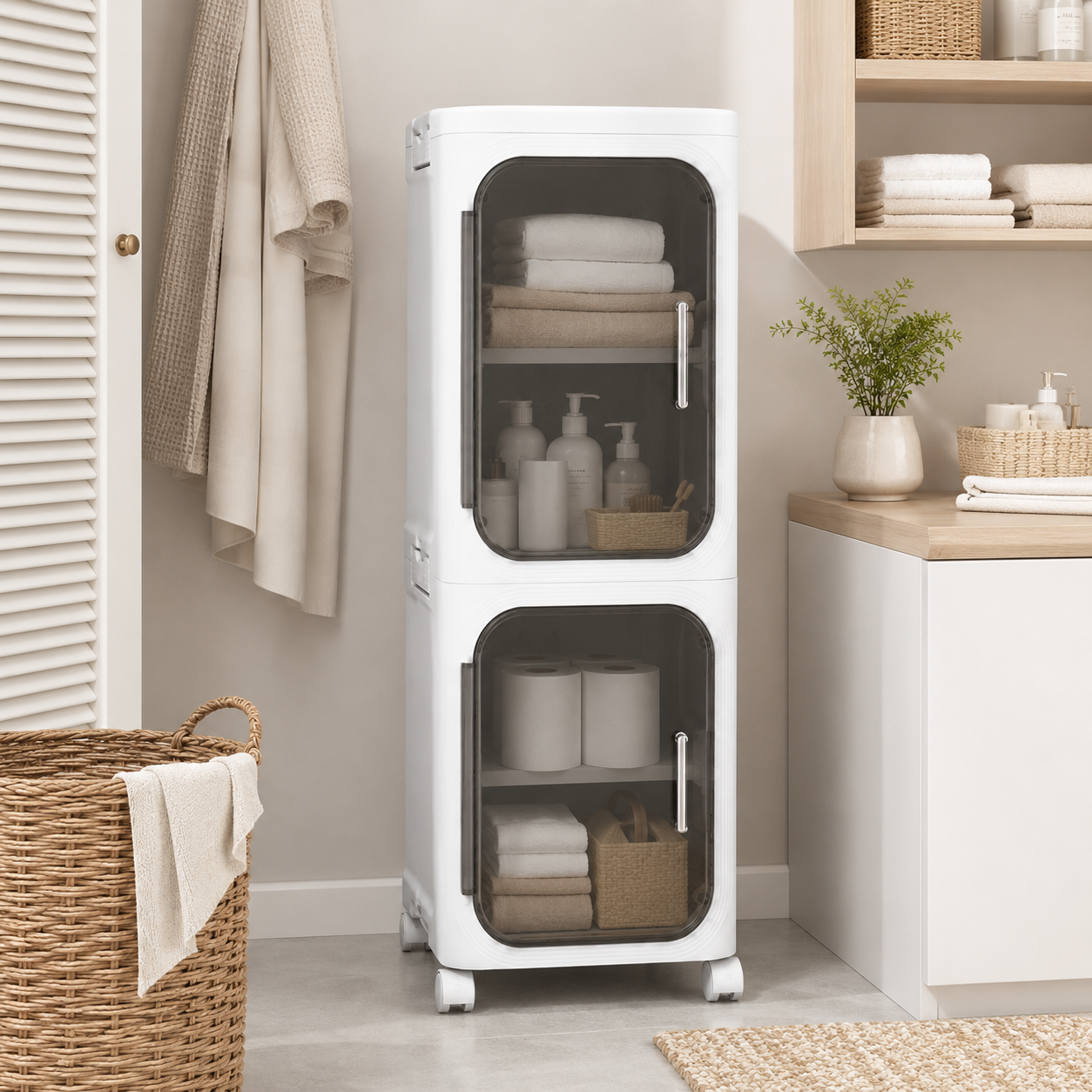 3 Tiers Slim Narrow Storage Cabinet Drawer Bathroom Bedroom Organizer Gap Shelf